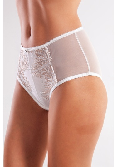 Golshan Gaspara Control Slip, Kadın Güpürlü Tül Ekru Renkyüksek Bel Külot Çok Renkli