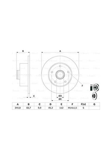 Audi A4 1.9tdı 1996-2000 Bosch Arka Disk 2 Adet