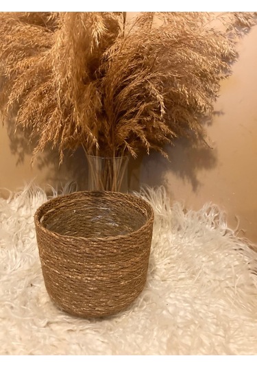 2li Hasır Silindir Saksılık Küçük Boylar