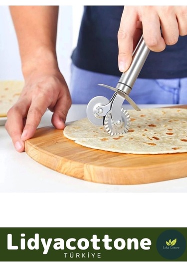 Çift Başlıklı Hamur Ruleti Pizza Kesme Aparatı Mantı Kesme Bıçağı
