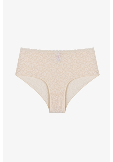Penti Bej Easy Lace Dantel Yüksek Bel Slip Külot