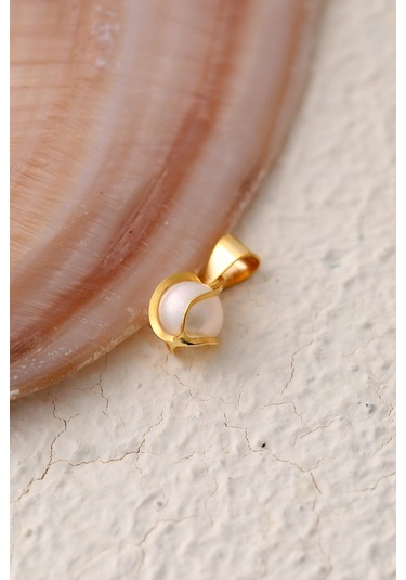 14 Ayar Altın Incili Kafesli El Işi Kolye Ucu