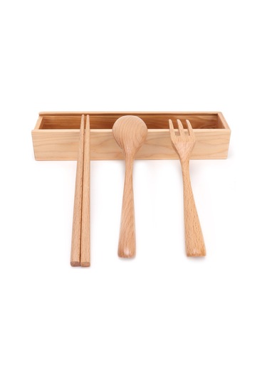 4 Adet/takım Taşınabilir Ahşap Çatal Bıçak Takımı Ev, Otel, Restoran Diğer