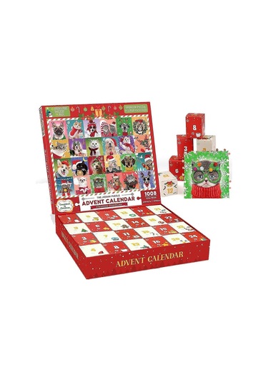 2025 Noel Hayvan Advent Takvimi Yapboz 1008 Parçalı Hediye Yetişkinler Ve Çocuklar