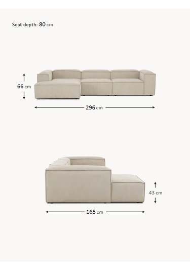 Most Mollis Plus 3 Modül Sol Köşe Koltuk Fitilli Kırık Beyaz Kadi