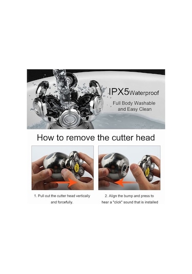 Joyhub Erkekler İçin Şarj Edilebilir 7'si 1 Arada Saç Sakal Burun Kesme Makinesi Siyah Stand E2abt3