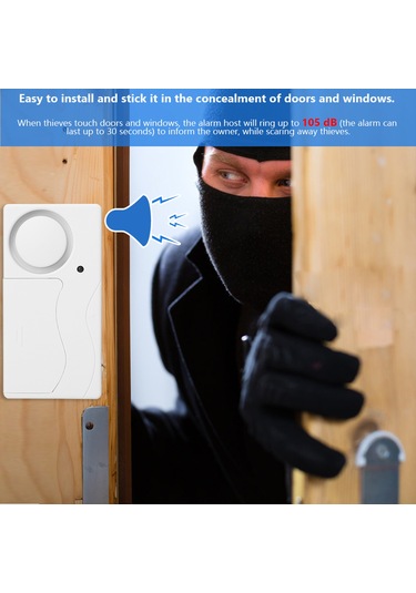 Geeroyoo Ev Ve İşyeri Pencereler/kapılar İçin Kablosuz Kumandalı Alarm - Kolay Kurulum, 105db Yüksek Ses, 1 Yıllık Pil Ömrü, Çalınma Engelleme