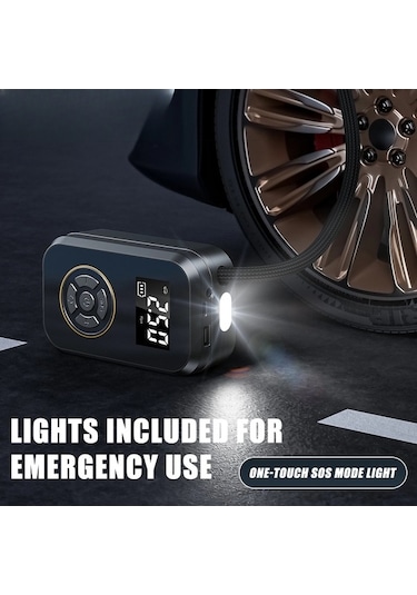 Novahub Taşınabilir Şişirme Şişirme Şişirme Şişirme Pompası Pompası Mini Lastik Lastik Lastik Hava Elektrikli Ekranlı Dijital Bisiklet Araba Hw