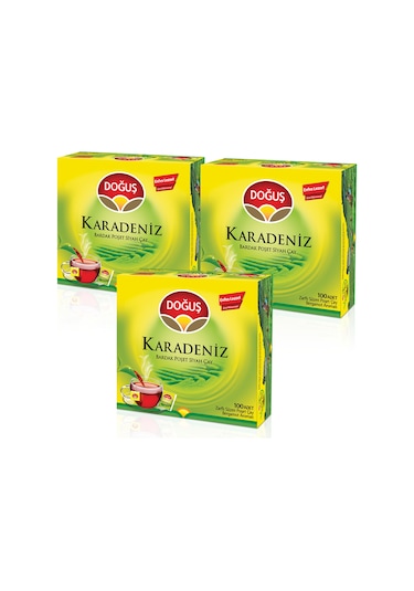 Doğuş Karadeniz Bergamot Aromalı Siyah Süzen Bardak Poşet Çay 3'lü 100 x 2 G