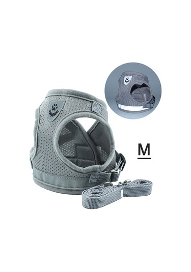 Geeroyoo Reflektif Poliester Köpek Yeleği, 1.2m Tasma İpi, Gümüş Gri, M Boyut, Güvenli Ve Konforlu Pet Aksesuarı Gri