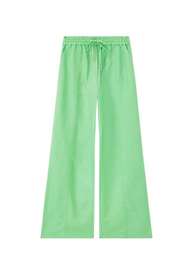 Acler Bonython Pants, Geniş Paça Yüksek Bel Pantolon Yeşil