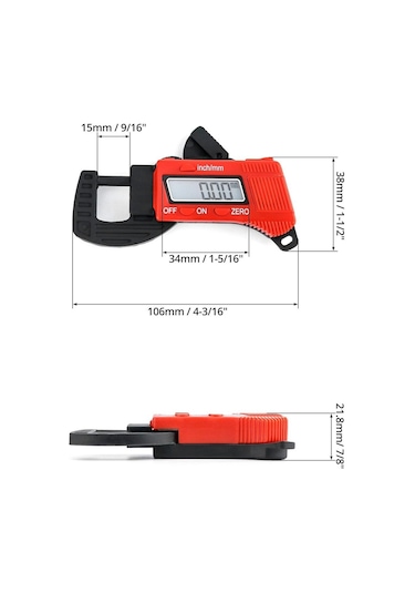 Dijital Kumpas Mini Cep Kumpası Hassas Pilli Kumpas 15mm