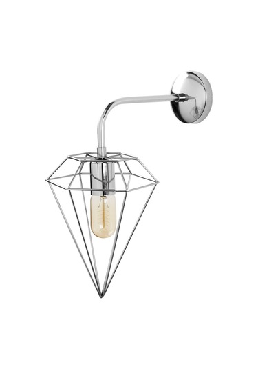 Krom Modern Rustik Retro Dekoratif Prizma Duvar Aplik Siyah