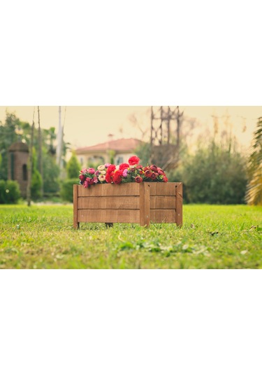 Mandu 64 x 23 CM Dekoratif Ahşap Saksı