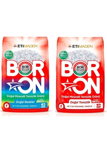 Boron Renkliler + Beyazlar için Toz Çamaşır Deterjanı 2 x 4 KG