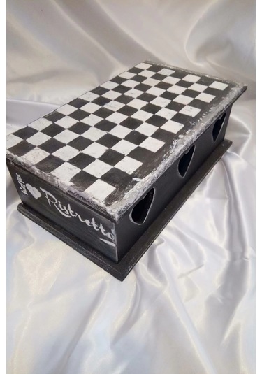 Sevgili Hediye Kutusu Dama Satranç Sevgililer Günü Ahşap El İşi Hand Made Mücevher Kutusu Orta Boy