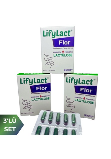 Flor Probiyotik Kapsül , Prebiyotik , Laktuloz, 3'lü Avantaj Paketi