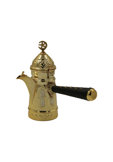 İşleme Motifli Bakır Mırra Cezve 20 Cm