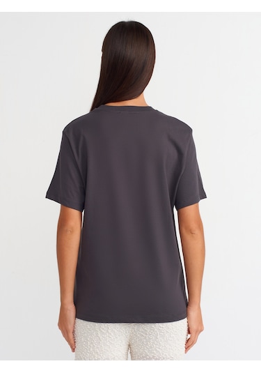 Dilvin Bisiklet Yaka T-shirt 101a31064 Antrasit