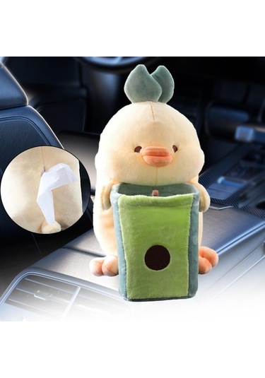 Createtech Yumuşak Ördek Peluş Oyuncak Sevimli Suntek Kutusu Çöp Araba Tp Çok Renkli