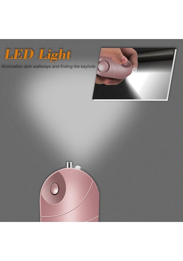 Vkemall "pembe Kişisel Güvenlik Alarmı - 130db Acil Durum Çığlığı, Led Fenerli, Kadınlar Ve Çocuklar İçin"