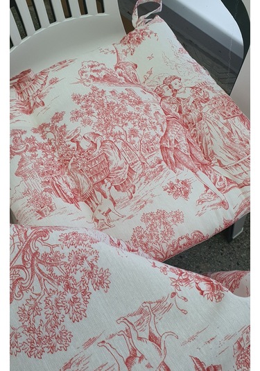 Bordo Fransız Köylüleri Keten Pofidik Sandalye Minderi