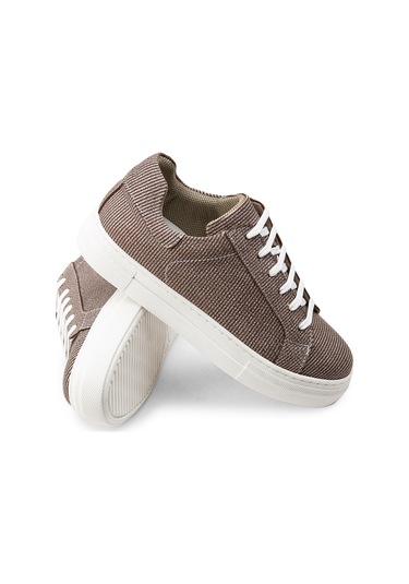 Deery Hakiki Deri Vizon Rengi Sneaker Kadın Ayakkabı - Z1681Zvznc05 Vizon