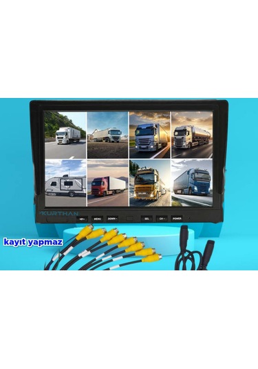 8 Kanallı Hybrid Monitör Kamerasız - 12 24 Volt - Kayıt Yapmaz