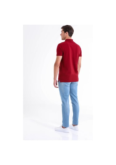 Hatemoğlu Regular Fit Pamuk Polo Yaka Erkek Tişört - Bordo