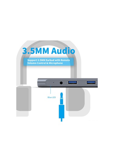 Symbee Type-c Çok Fonksiyonlu Hub: Hdmı/3.5mm/pd Dönüştürücü, Usb-c Genişletici, 5 Portlu Bilgisayar Hubı