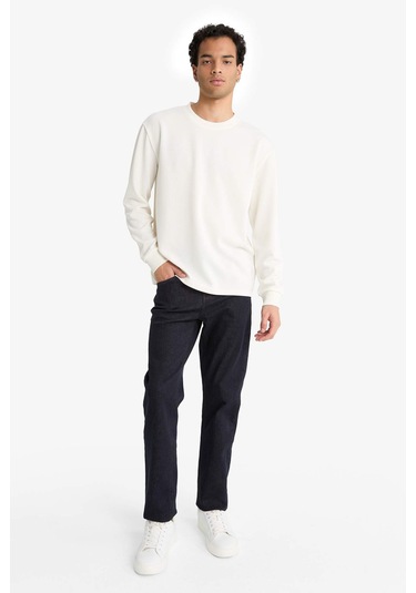 Defacto Regular Fit Bisiklet Yaka Uzun Kollu Body F2263ax25auer140 Ekru