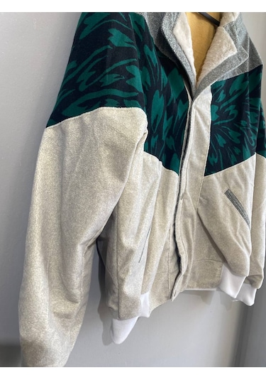 Unisex Aztek Retro Bomber Oversize Desenli Vintage Ceket Gksb4 Çok Renkli