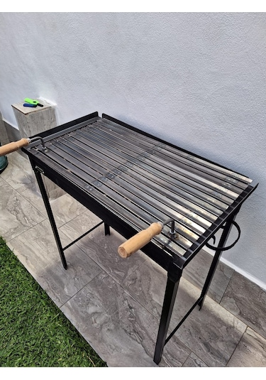 İklim Demir Mangal Barbekü Oluklu Izgara Portatif Ayaklar 40 x 70 CM