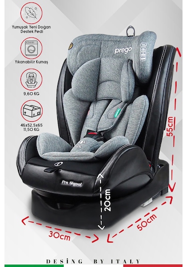 Prego Profix Pro Signal 360  Derece Dönebilen Isofixli 0-36 KG Oto Koltuğu