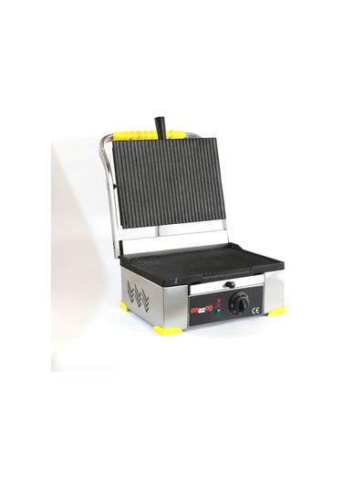 Ev Tipi 8 Dilim Elektrikli Saf Demir Döküm Tost Makinesi 30x23 - İnoks Sarı