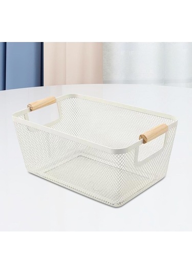 Pazly Suntek Sepeti Saklama Organizatör M Kabı Depolama Dekoratif Bh Beyaz