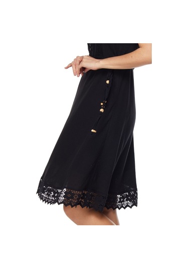 Şile Bezi Siyah Askılı Kemerli Elbise