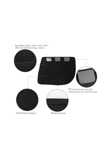 Hallow 2 Paket Köpek Araba Kapı Koruyucusu Su Geçirmez Evcil Siyah