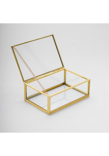 Cam Kutu Pirinç & Gold 10x8x5cm