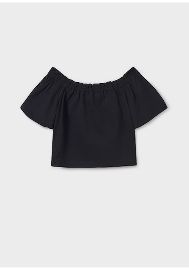 Mayoral Kız Çocuk Crop T-shirt 6028 Siyah