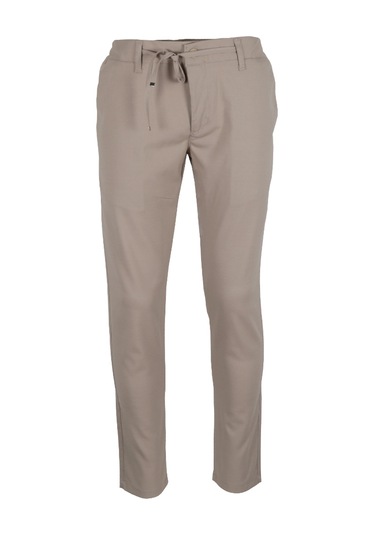Erkek Jogger Pantolon Bel Bağcıklı Dar Kesim Rar01342 Krem