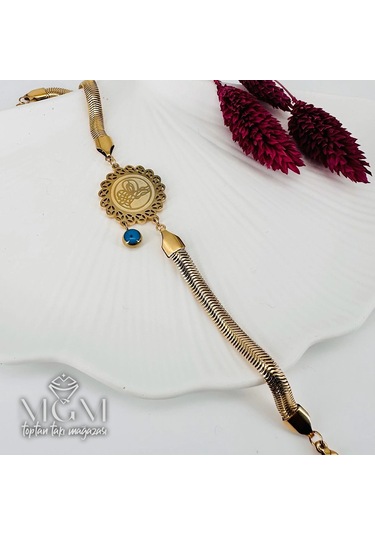 Gold Çelik Bileklikler 18,5+5 Cm Uzatma Payı - Kbl0160 Çok Renkli