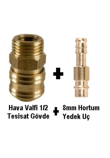 Hava Jakı 1/2 Erkek Tesisat Gövd Hava Valfi Stoper Yedek Uç