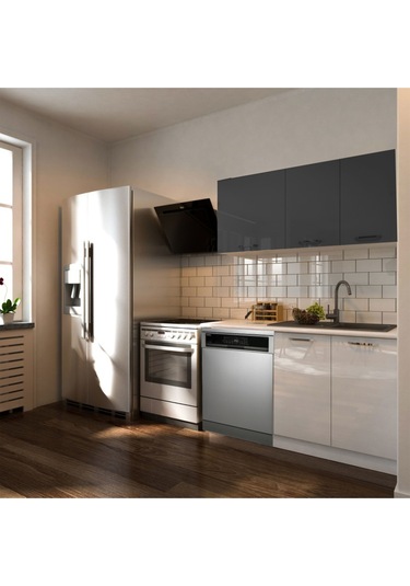 Hiima Hazır Mutfak Dolabı 140 Cm- Parlak--beyaz Laminat Tezgah Dahil-bulaşık Makinesi Yeri Mevcut Antrasit Hiima Hazır Mutfak Dolabı 140 Cm- Parlak--beyaz Laminat Tezgah Dahil-bulaşık Makinesi Yeri Mevcut Antrasit