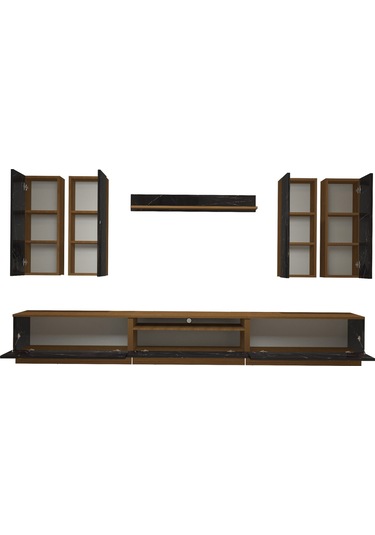 Decoraktiv Trendstyle 8d Mdf Tv Ünitesi Tv Sehpası Ceviz - Siyah Mermer