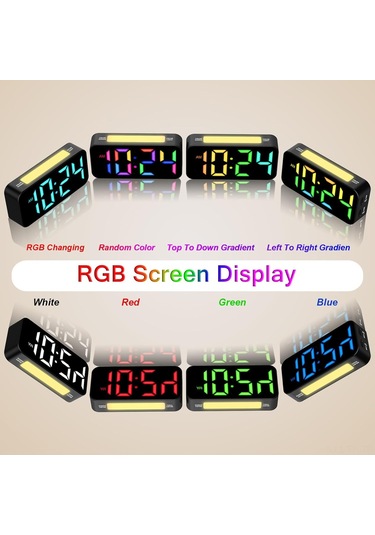 Folinda Rgb Led Renkli Saat Ve Gece Lambası - 8 Işıklı Mod, Çift Alarm, Aydınlatma Seviyeleri Ayarlanabilir Diğer
