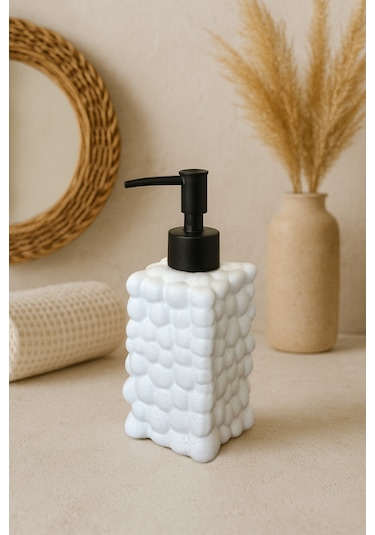 Tezgah Üstü Bubble Tasarım Mutfak Banyo Sıvı Sabunluk 300 Ml Beyaz
