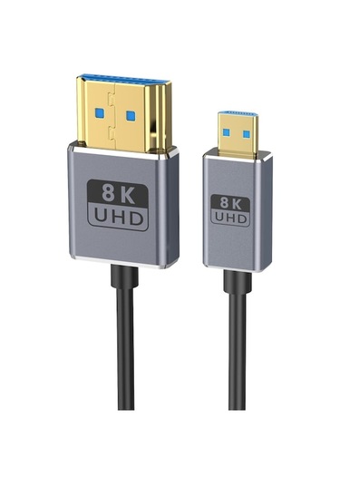 Novahub 60cm Koaksiyel Mikro Hdmı - Kablo Tekniği İle Hdmı 8k Uhd 48gbps Video Bağlantı Kablosu, Stil: Düz Kafa