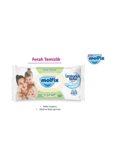Molfix Izotonik Sulu Islak Mendil Ferah Temizlik 60 Lı 12 Adet