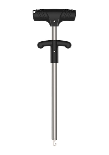 Kosona Gümüş Alüminyum Plastik Balık İğnesi Çıkarıcı, Ergonomik Tutamaklı Tek Elle Kullanıma Uygun 243mm